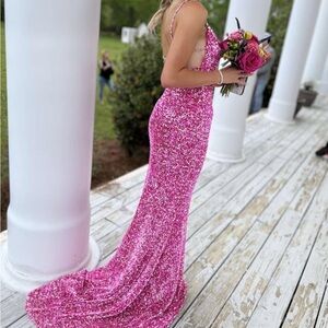 Elegant Pink Sequin Gown